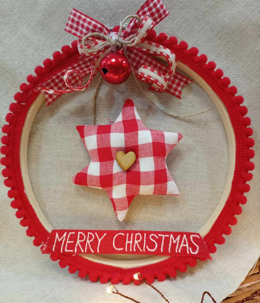 Kit Costura com Magia e Amor - Bastidor com Estrela de Natal