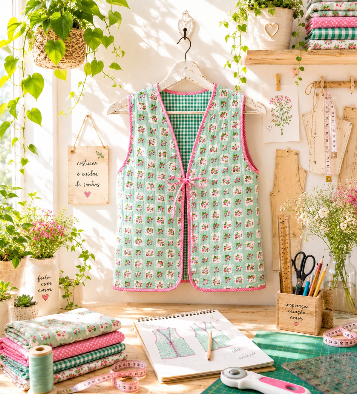 Kit Costura com Magia e Amor - Colete Reversivel