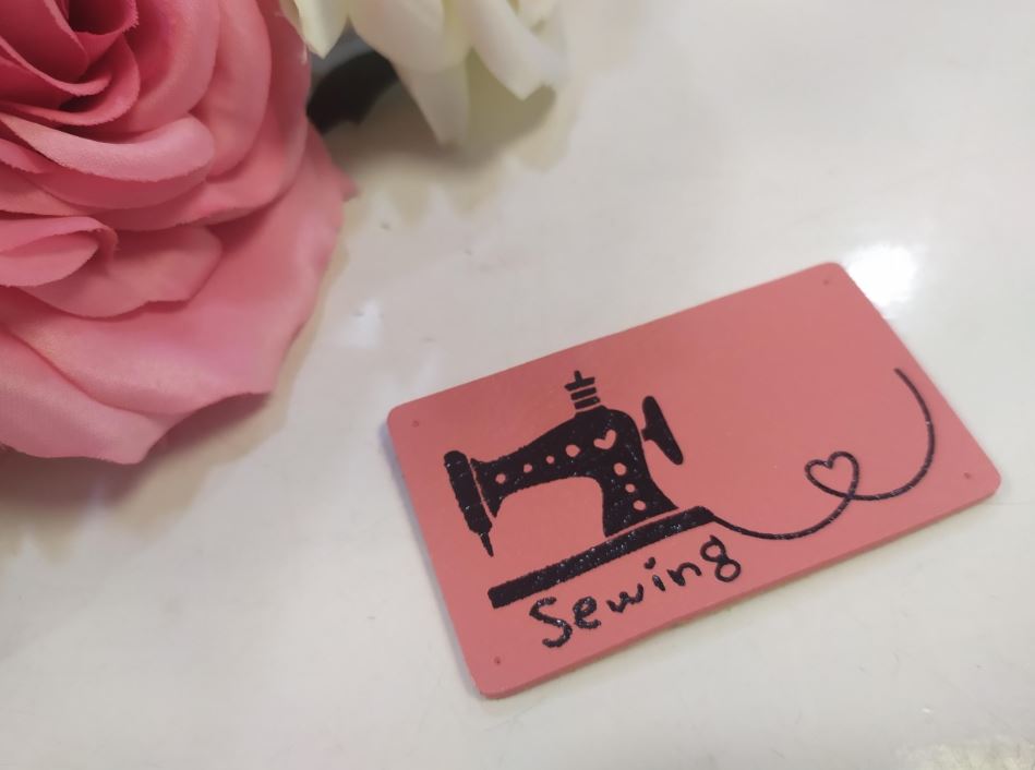 Placa em pele Sewing com máquina de costura