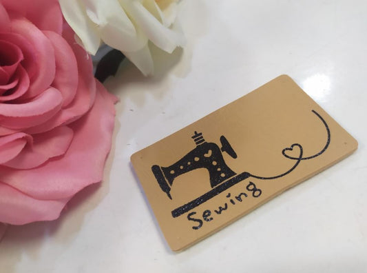 Placa em pele Sewing com máquina de costura